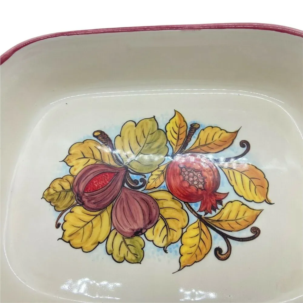 Sur La Table Casserole Serving Plate Beige Dishwasher Safe Fall Floral 13